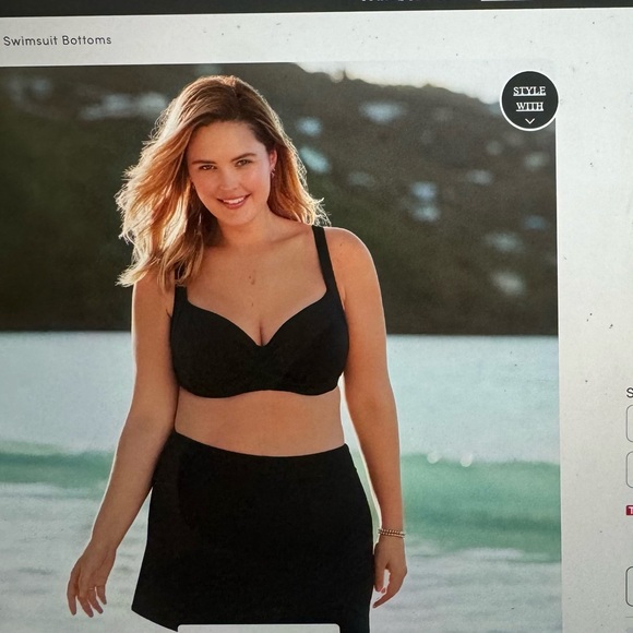 Land’s End- Black Tummy Control Swim Skirt- still in stores! Size: 18W - Picture 1 of 4
